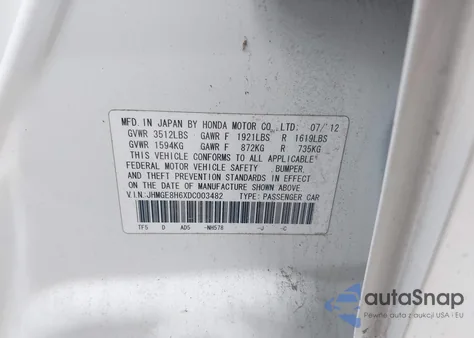 2013 Honda Fit Sport from USA, damaged, VIN JHMGE8H6XDC003482